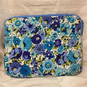 Floral Laptop Sleeve with Blue and Purple Flowers
